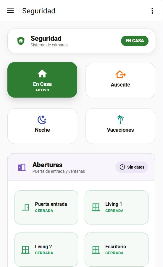 Dashboard real de seguridad en mobile
